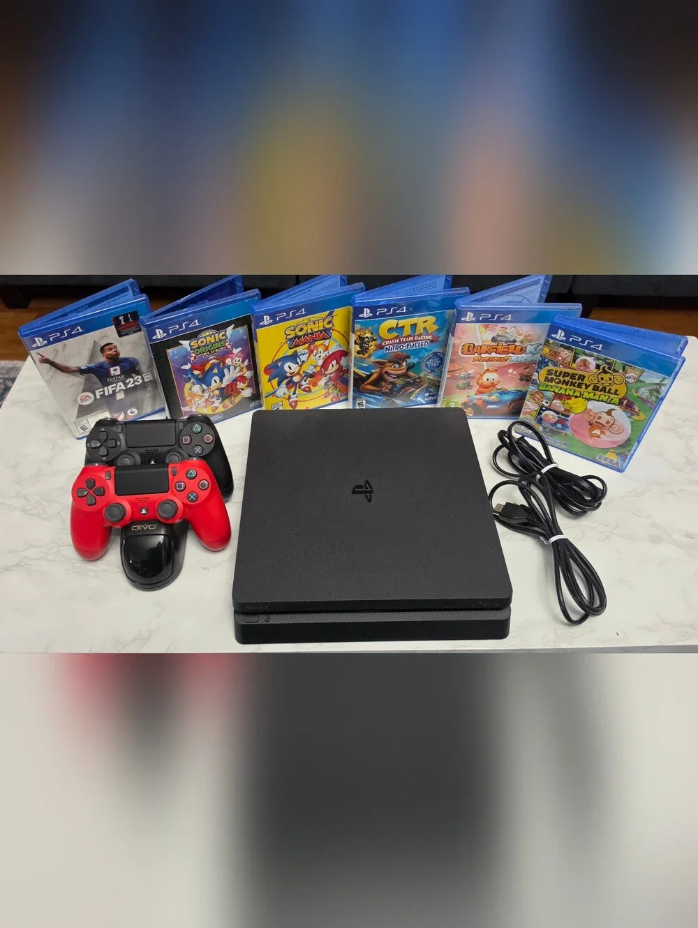 Sony PlayStation 4 1TB Console with Games, Wireless Controllers LIKE NEW!!!